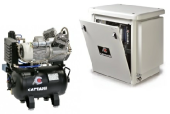 Cattani AC200 компрессор безмасляный 30-160 для 2 установок, с осушителем, 1-фазный (в кожухе)