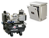 Cattani AC100 компрессор безмасляный 30-67 для 1 стоматологической установки, с осушителем, 1-фазный (в кожухе)