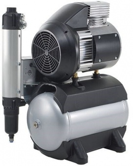 Безмасляный компрессор одноцилиндровый с осушителем Dürr Dental Tornado 1 в кожухе производительность 60/70 л/мин.